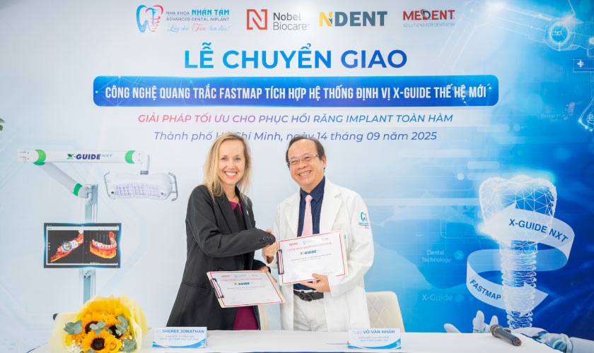 NHA KHOA NHÂN TÂM TIÊN PHONG ỨNG DỤNG CÔNG NGHỆ QUANG TRẮC FASTMAP® TÍCH HỢP HỆ THỐNG ĐỊNH VỊ X-GUIDE NXT